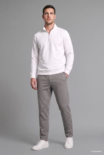 Regular Fit Straight Leg Cotton Sweatpants Trousers