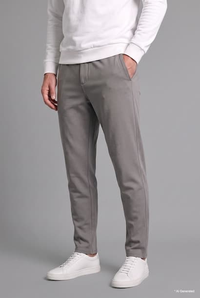 Regular Fit Straight Leg Cotton Sweatpants Trousers (٣)
