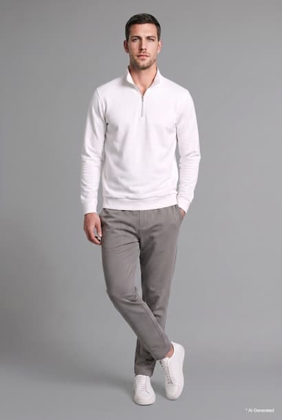 Regular Fit Straight Leg Cotton Sweatpants Trousers (٤)