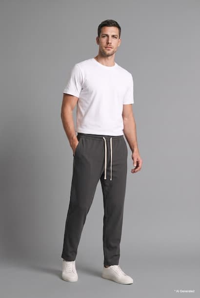 Regular Fit Straight Leg with Pockets Sweatpants Trousers