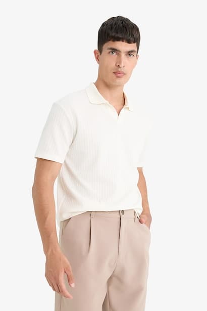 Regular Fit Resort Neck Short Sleeve Polo T-Shirt (٣)
