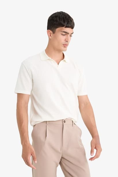 Regular Fit Resort Neck Short Sleeve Polo T-Shirt (٤)