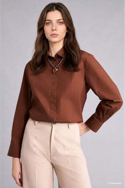 Relax Fit Poplin Long Sleeve Tunic Modest