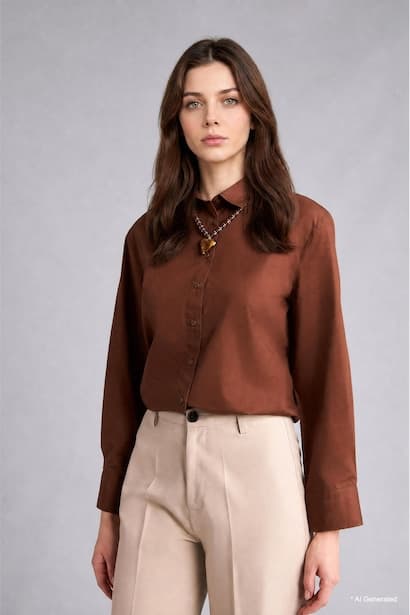 Relax Fit Poplin Long Sleeve Tunic Modest (٣)