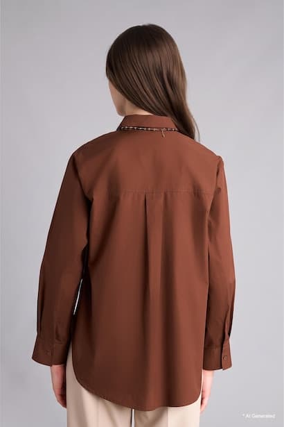 Relax Fit Poplin Long Sleeve Tunic Modest (٤)