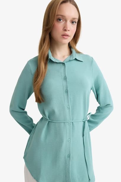 Regular Fit Long Sleeve Tunic Modest