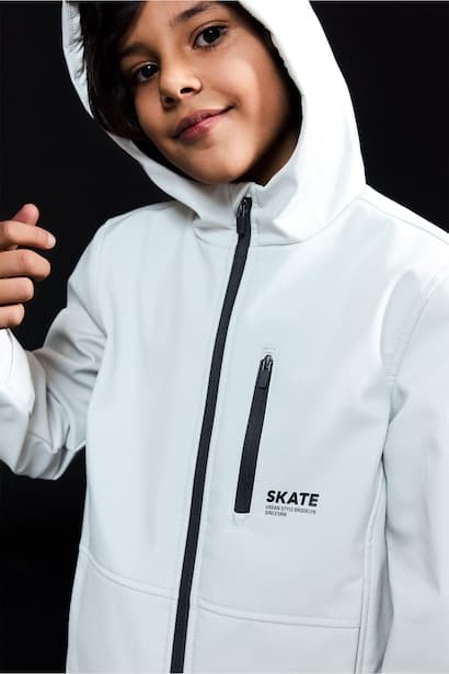 Boy Hooded Fleece Lined Raincoat Coat