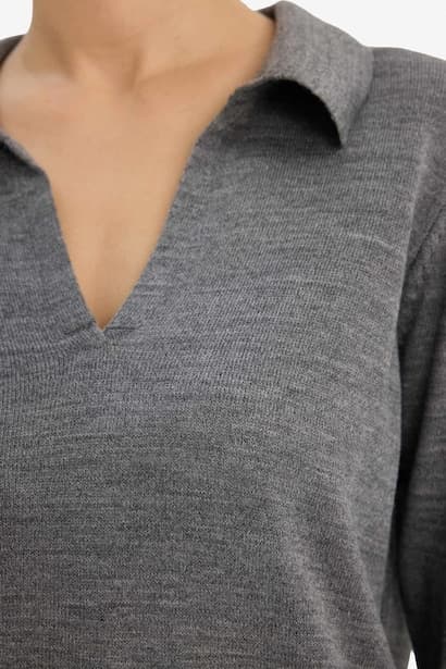 Regular Fit Polo Neck Knit Pullover (٤)