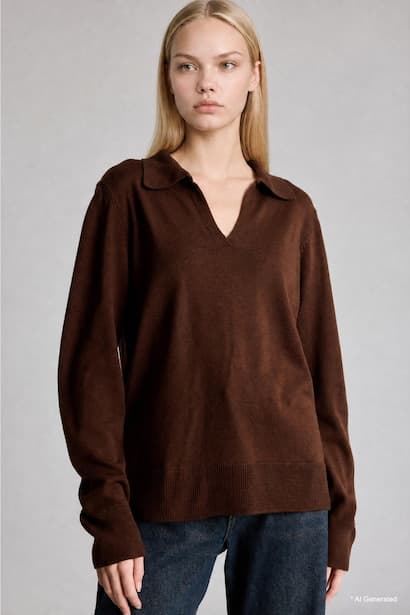 Regular Fit Polo Collar Pullover