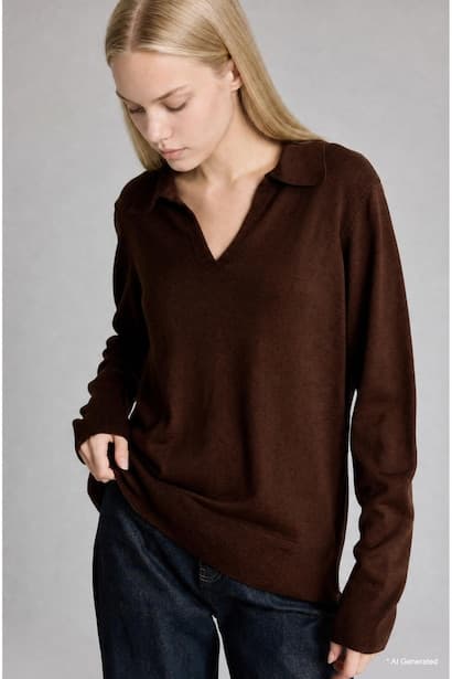 Regular Fit Polo Collar Pullover (٣)