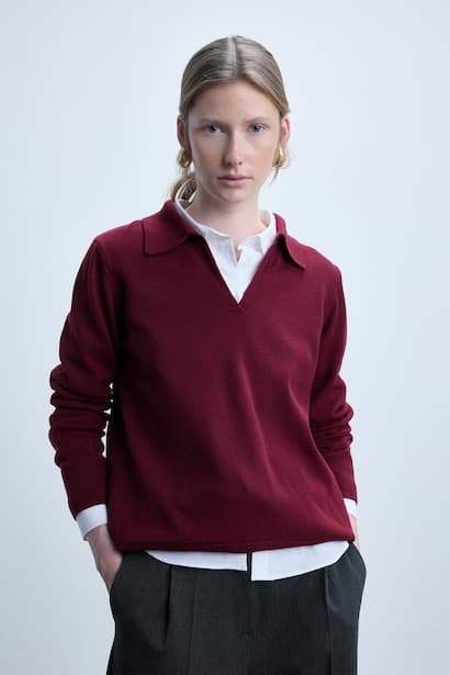 Regular Regular Fit Polo Collar Pullover