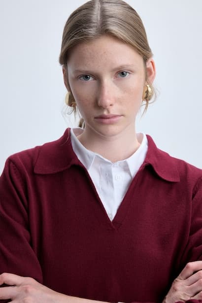 Regular Regular Fit Polo Collar Pullover (3)
