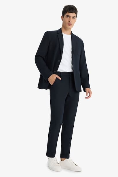 Tailored Fit Straight Leg Trousers