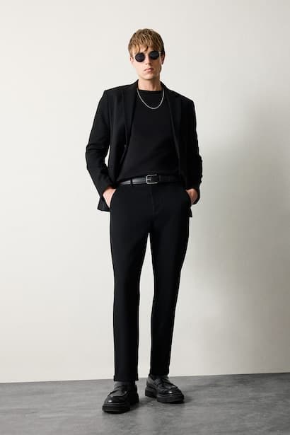 Tailored Fit Straight Leg Trousers