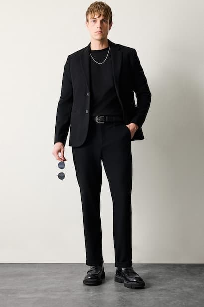 Tailored Fit Straight Leg Trousers (٣)
