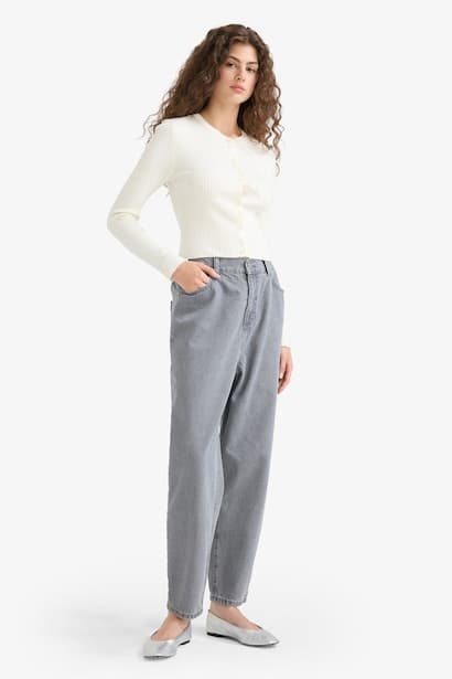 Paperbag High Waist Ankle Length Jeans