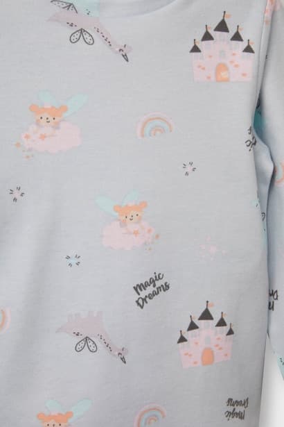 Baby Girl Dinosaur Printed 2 Piece Pajama Set (3)