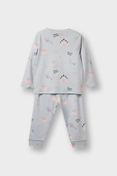 Baby Girl Dinosaur Printed 2 Piece Pajama Set (4)