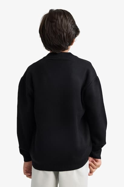 Boy Basic Zippered Cardigan Pullover (3)
