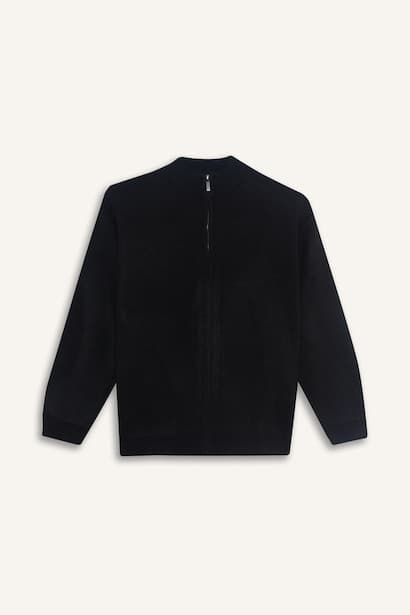 Boy Basic Zippered Cardigan Pullover (4)