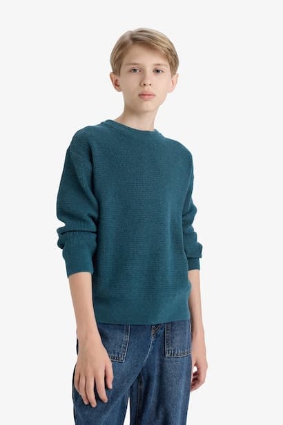 Boy Regular Fit Crew Neck Pullover (3)