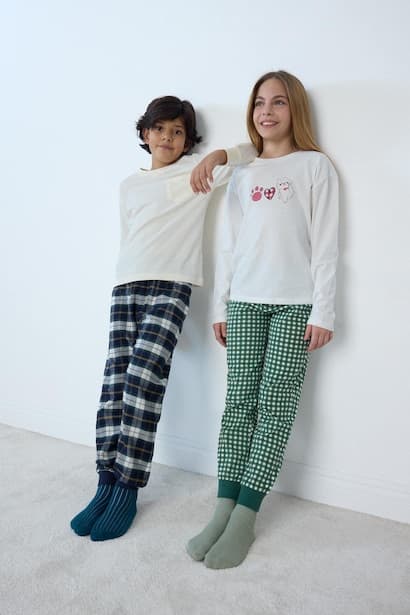 Girl Printed Top Bottoms 2 Piece Pyjamas Set Homewear