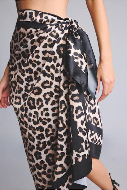 Leopard Print Satin Pareo (3)