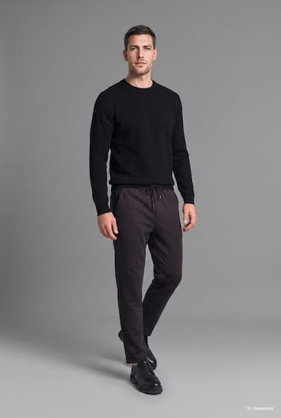 Standard Fit Basic Knitted Crew Neck Sweater