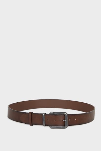 Man Rectangle Clasp Faux Leather Jean Belt (3)