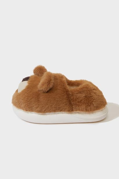Girl Flat Sole Bear Home Slippers (3)