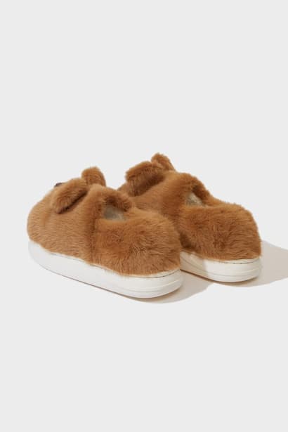 Girl Flat Sole Bear Home Slippers (4)