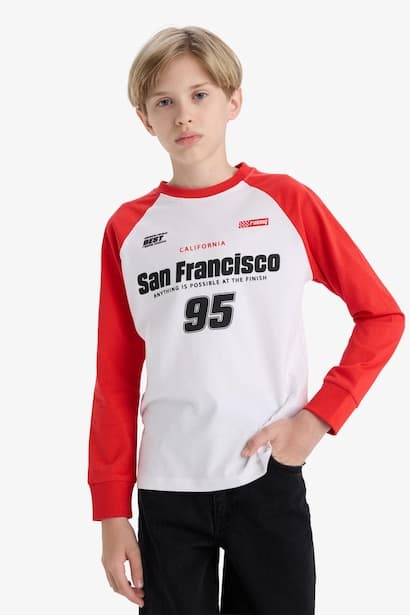 Boy Crew Neck Printed Long Sleeve T-Shirt (4)
