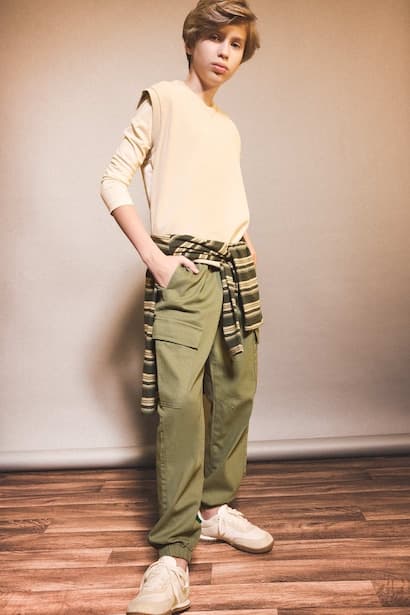Boy Jogger Fit Gabardine Trousers