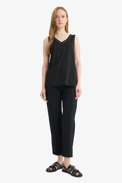 Regular Fit Straight Leg Aerobin Trousers Modest