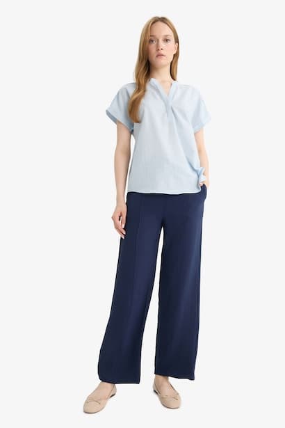 Regular Fit Straight Leg Aerobin Trousers Modest