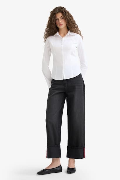 Relax Fit High Waist Straight Leg Jeans