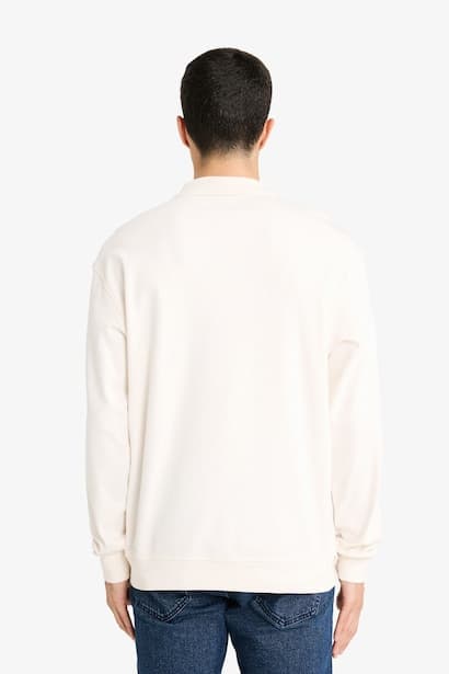 Regular Fit Polo Neck Half Zip-Up Sweatshirt (4)