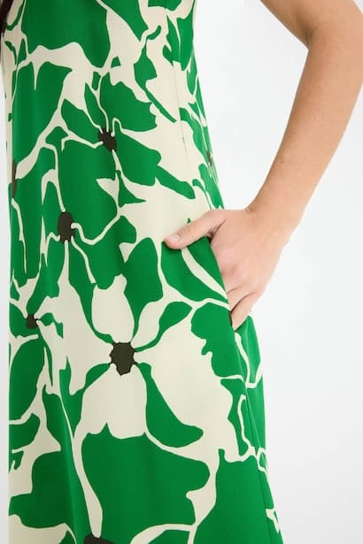 Crew Neck Floral Sleeveless Midi Dress (٤)