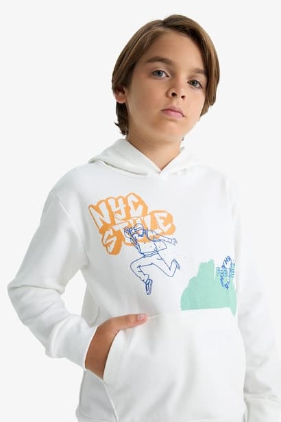 Boy Printed Hoodie Sweatpants 2 Piece Set (٤)