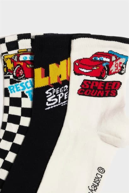 Boy Cars 3 Piece Cotton Long Sockss Socks (٣)