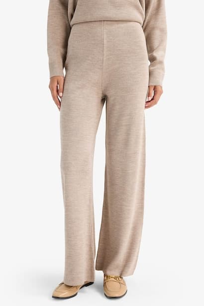 Wide Leg Knit Trousers (3)