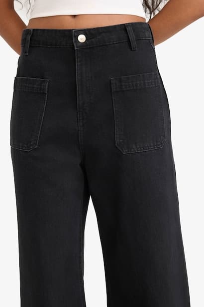 Wide Leg High Waist Ankle Length Jeans (4)