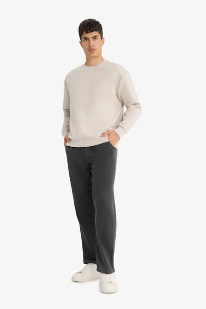 Wide Leg Elastic Waist Jeans Denims (٣)