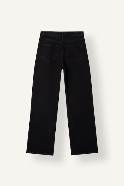Straight Wide Leg High Waist Jeans (٤)