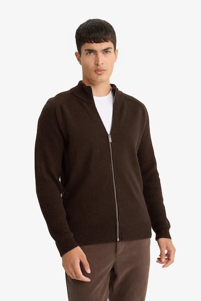 Standard Fit Wool Blend Knit Cardigan (3)