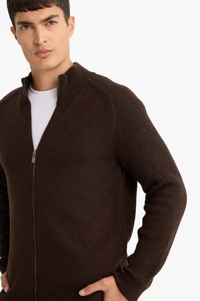 Standard Fit Wool Blend Knit Cardigan (4)