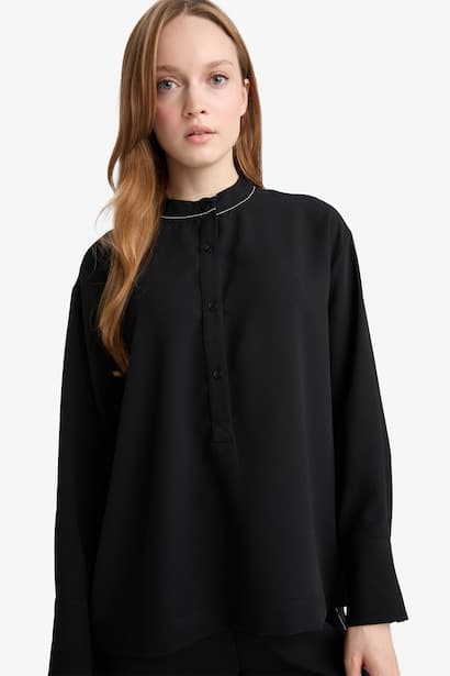 Relax Fit Crepe Long Sleeve Tunic Modest (3)