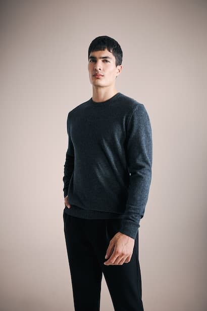 Wool Cashmere Standard Fit Crew Neck Pullover