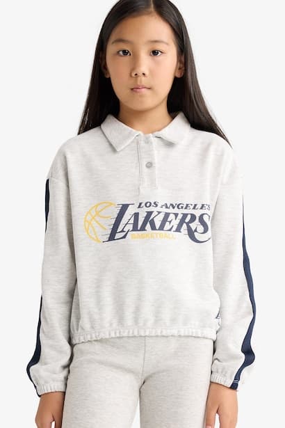 Girl NBA Los Angeles Lakers Relax Fit Polo Sweatshirt