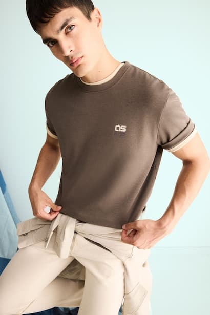 Regular Fit Crew Neck Slogan Pattern Short Sleeve T-Shirt